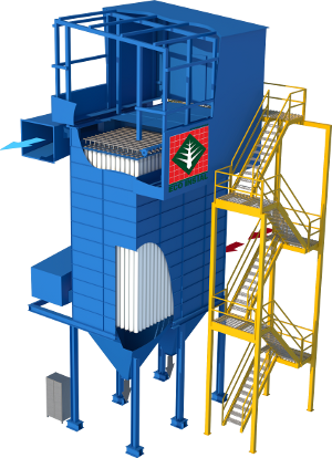 ECO-JET typu VPS - pionowy filtr workowy